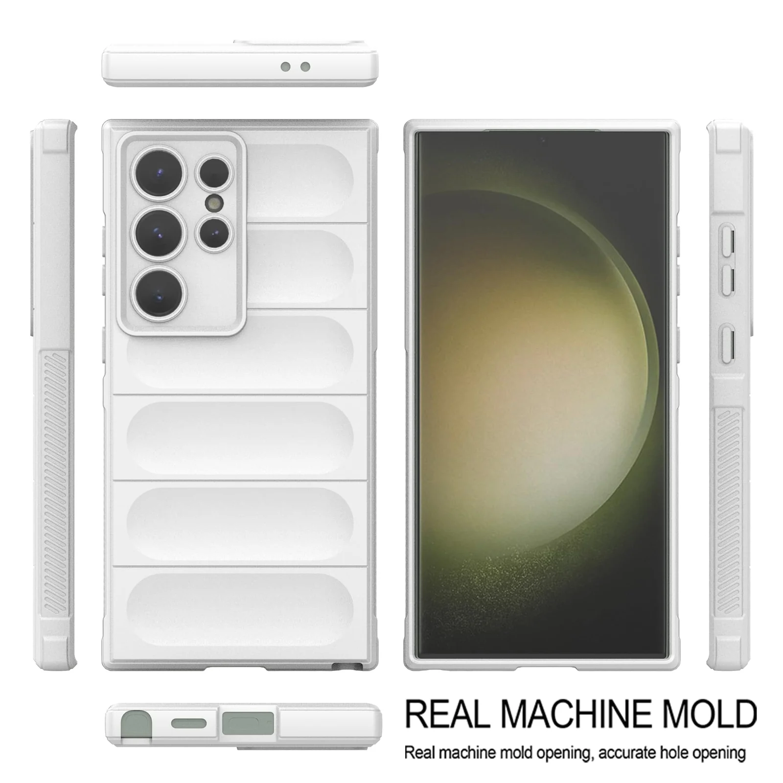 DL3 Mobilak Soft Silicone Protective Case for Samsung Galaxy S23 Ultra with Camera Protection and Shockproof Design - White
