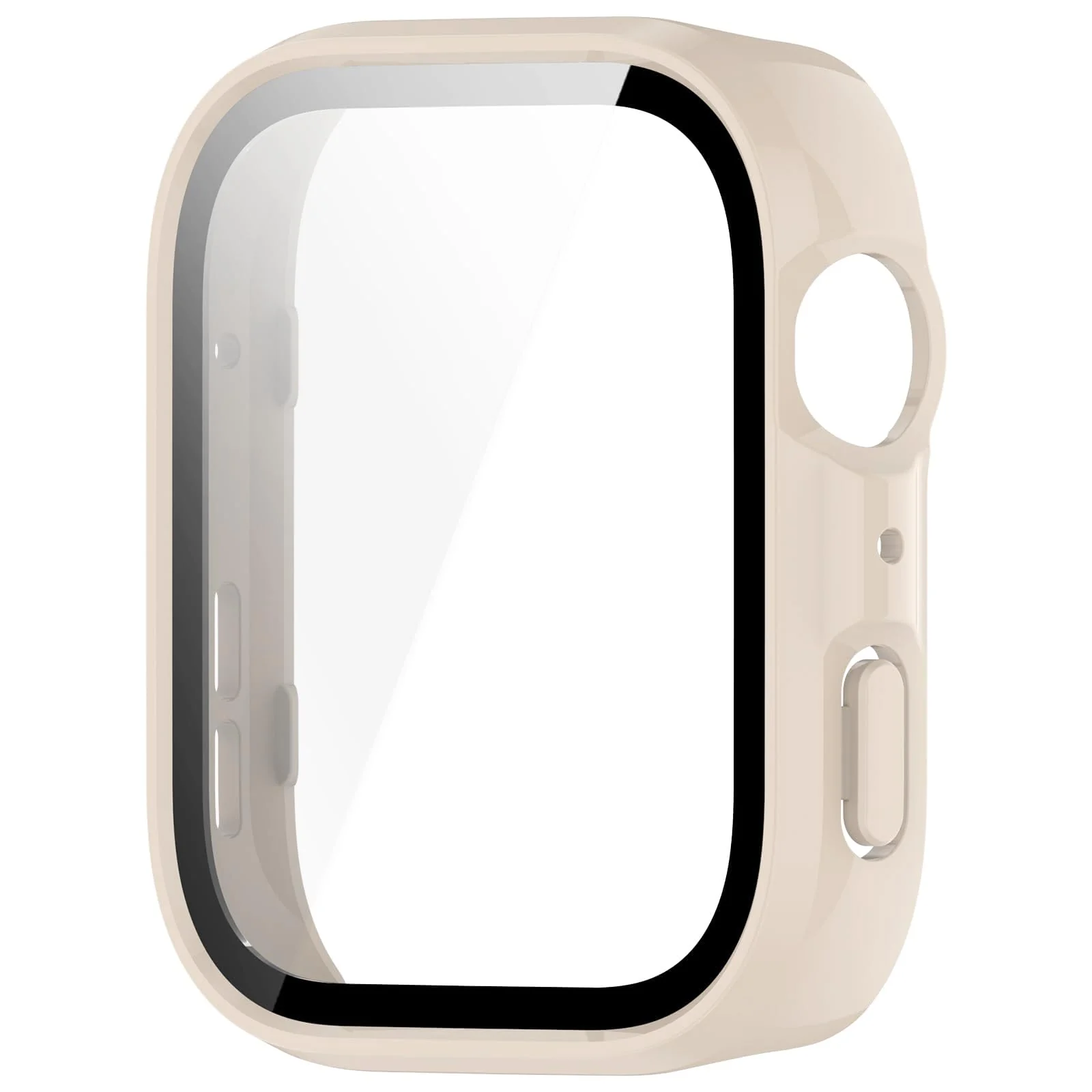 DL3 Mobilak Case Compatible with Huawei Watch Fit 4 Pro, Full Coverage Slim Hard Case Protective Bumper Built-in Tempered Glass Screen Protector Shell for Huawei Watch Fit 4 Pro - Ivory White