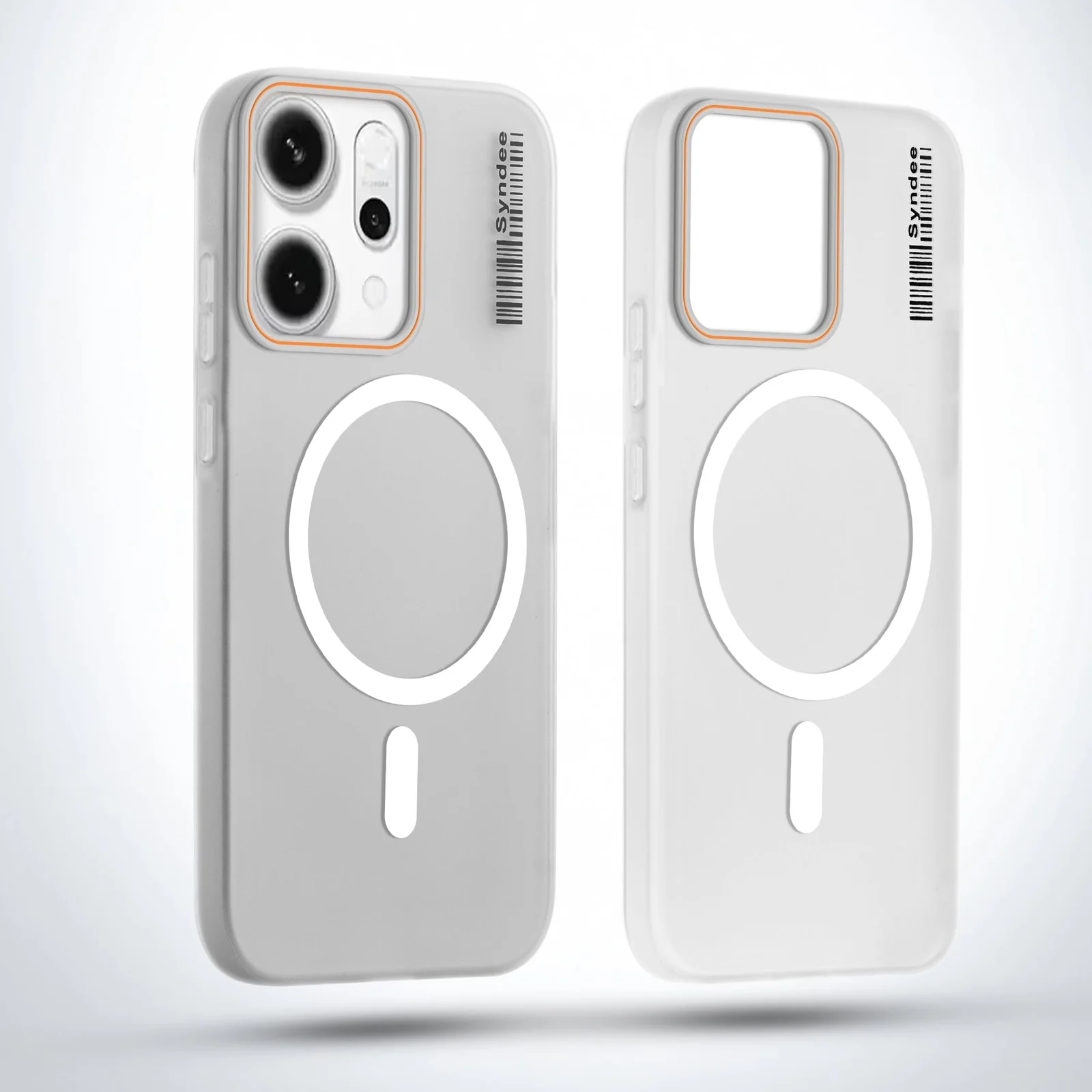 DL3 Mobilak Translucent Matte Case for OPPO Reno 14 5G, Compatible with MagSafe accessories, Shock-absorbing protection, Integrated ring holder - Clear