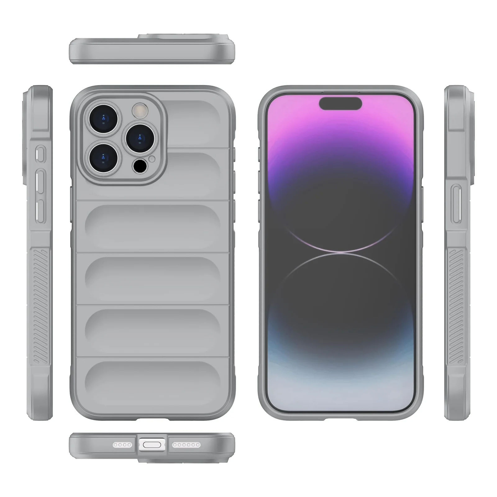 DL3 Mobilak Silicone Case for iPhone 11 Pro Max 6.5-Inch Heavy Duty Protective [Slim Fit] Shockproof Soft Flexible Protective Design Shock-Absorption TPU Cover With Camera Protection - Gray