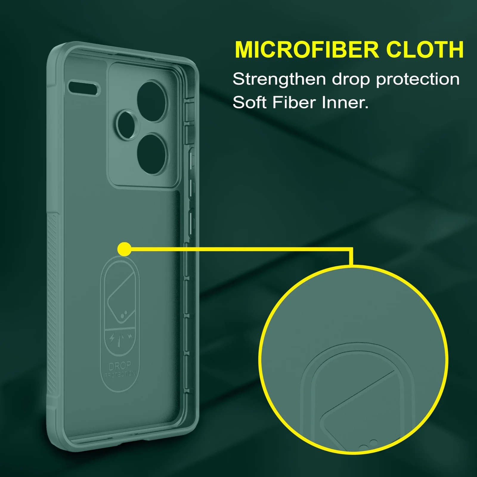 DL3 Mobilak Rugged Protective Case for Xiaomi Redmi Note 13 Pro + Plus 5G, Camera protection, Shock-absorbing protection, Non-slip grip - Green