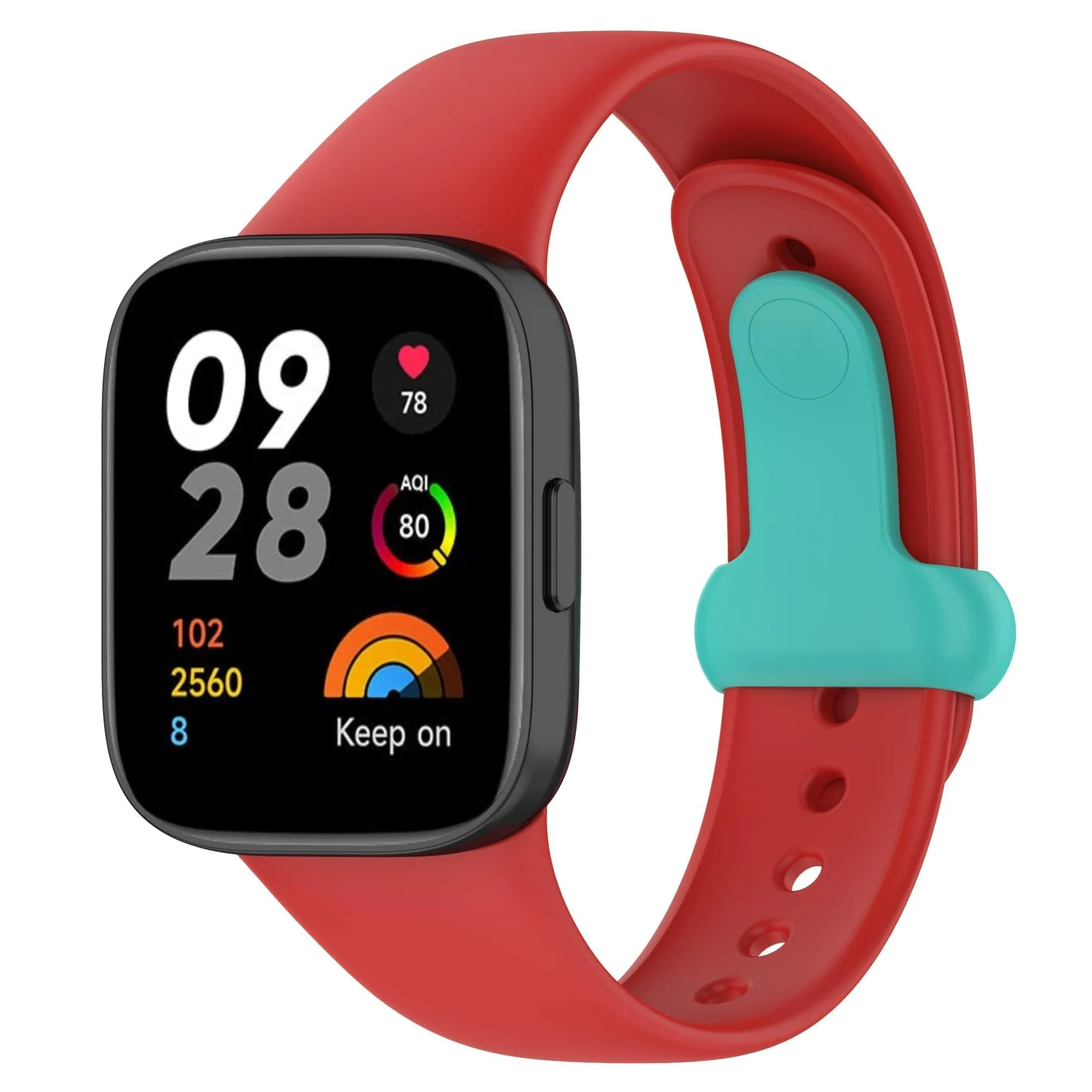 DL3 Mobilak Strap for Xiaomi Redmi Watch 3 Only, Soft Silicone Watch Band with Secure Buckle, Sport Replacement Wristband Bracelet Strap for Men & Women - Red