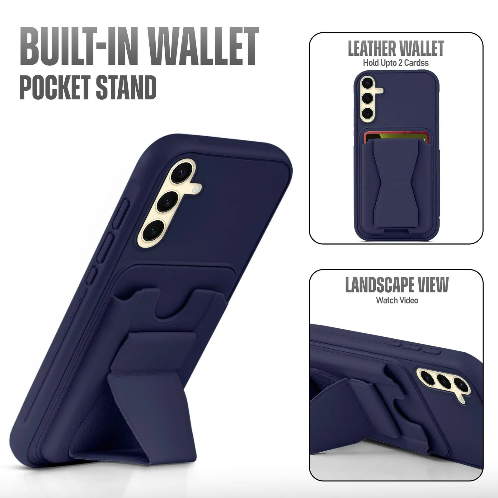 DL3 Mobilak Leather Wallet Case with Card Slot for Xiaomi Redmi 15C 4G / 5G, Leather Back with Camera Protection and Shockproof Design - Blue