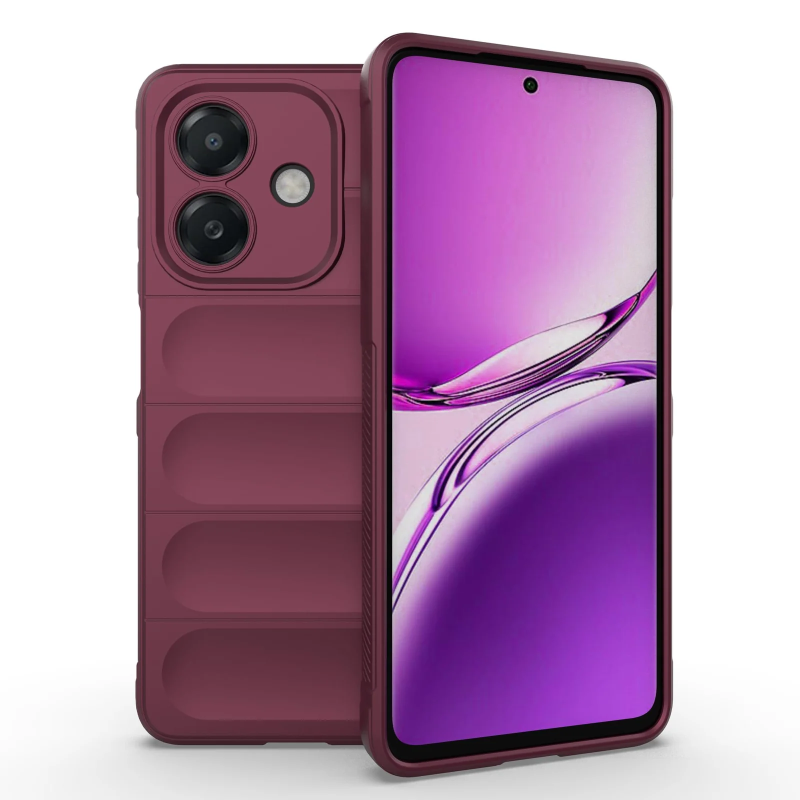 DL3 Mobilak Flexible Silicone and TPU Protective Case with Camera Protection for OPPO A3 / OPPO A3x / A40 - Wine Red
