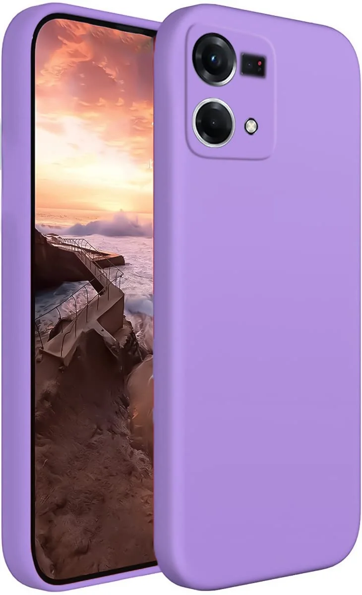 DL3 Mobilak Liquid Silicone Protective Case for OPPO Reno 8 4G / Reno 7 4G / F21 Pro 4G / F21S Pro 4G with Camera Protection and Microfiber Lining - Lavender