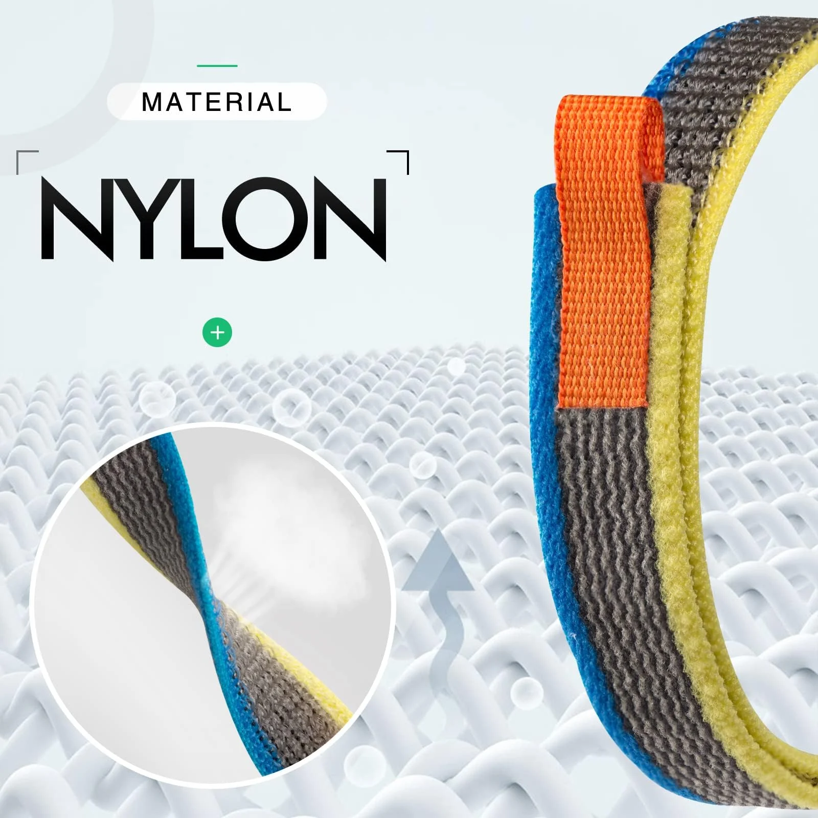 DL3 Mobilak Sport Bands Nylon For Xiaomi Mi Band 10/9/8 Men Women, Adjustable Elastic Breathable Soft Stretchy Wristband Loop Replacement Strap for Xiaomi Smart Band 8/9/10 - Blue Grey
