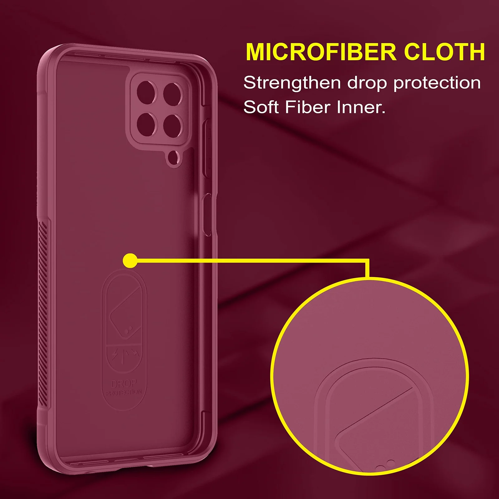 DL3 Mobilak Flexible Silicone and TPU Protective Case with Camera Protection for Samsung Galaxy M33 5G - Wine Red