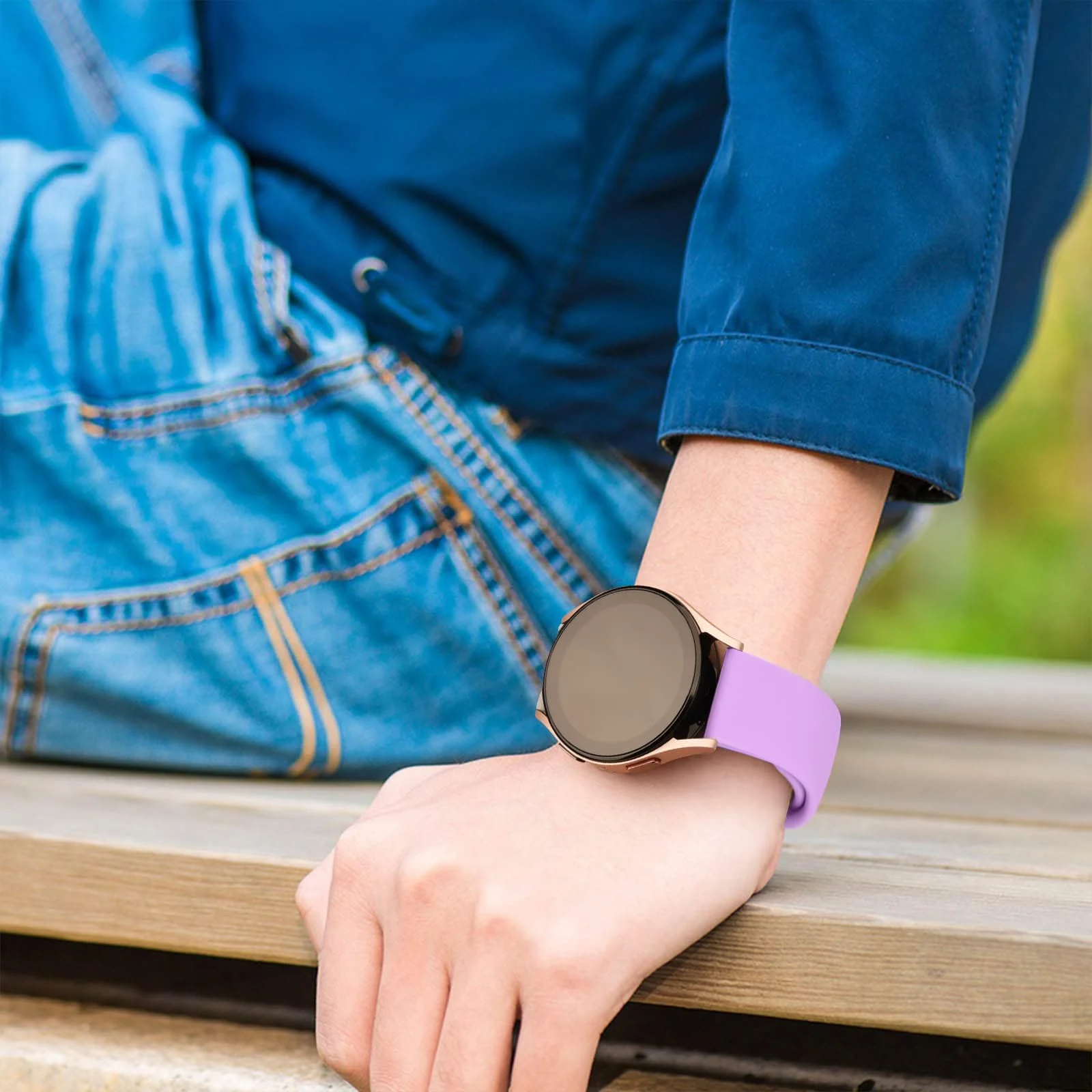 DL3 Mobilak Straps Compatible with Xiaomi Redmi Watch 5 Active/Redmi Watch 5 Lite Bracelets for Men Women, 22mm Soft Silicone Strap, Waterproof Adjustable Band Sports Replacement - Lavender Purple