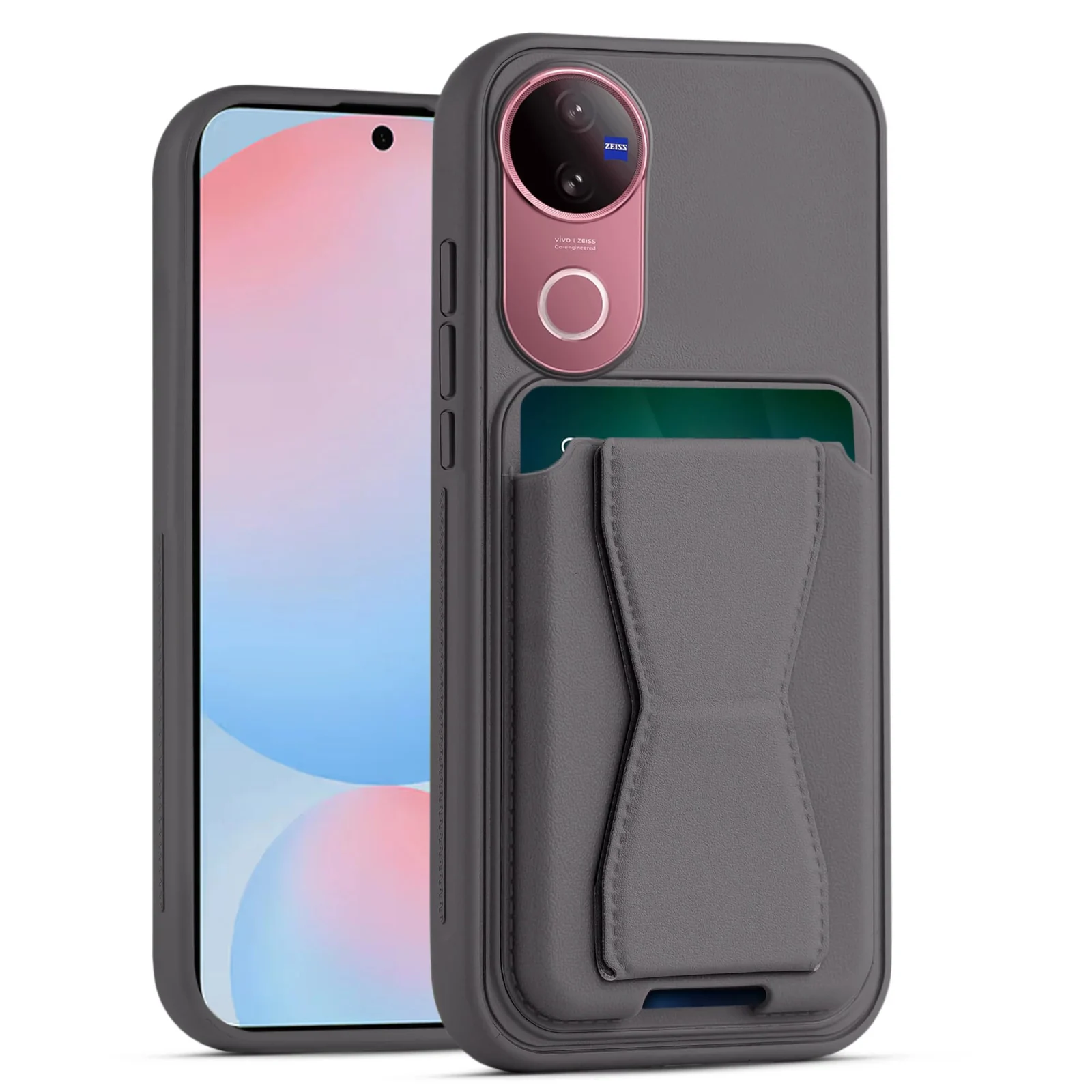 DL3 Mobilak Leather Wallet Case Compatible with Vivo V50 5G / Vivo V50e 5G, Leather Back Cover With TPU Frame, Shockproof Protective Phone Case with Card Holder Stand