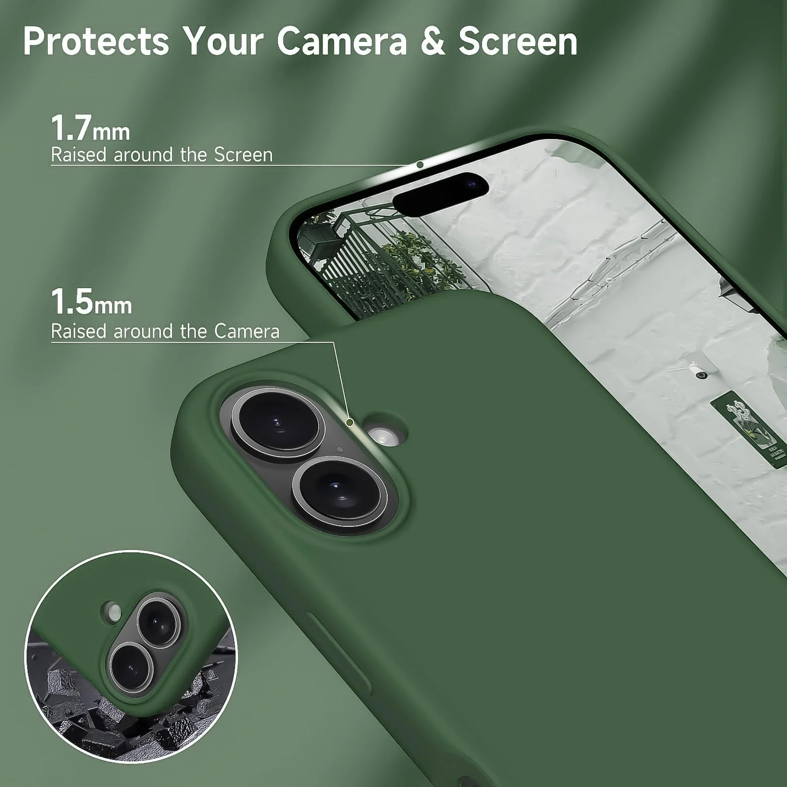 DL3 Mobilak Compatible with iPhone 16 Plus Case, Premium Liquid Silicone Case, Full Body Protective Cover, Shockproof, Slim Phone Case, Anti-Scratch Soft Microfiber Lining - Green