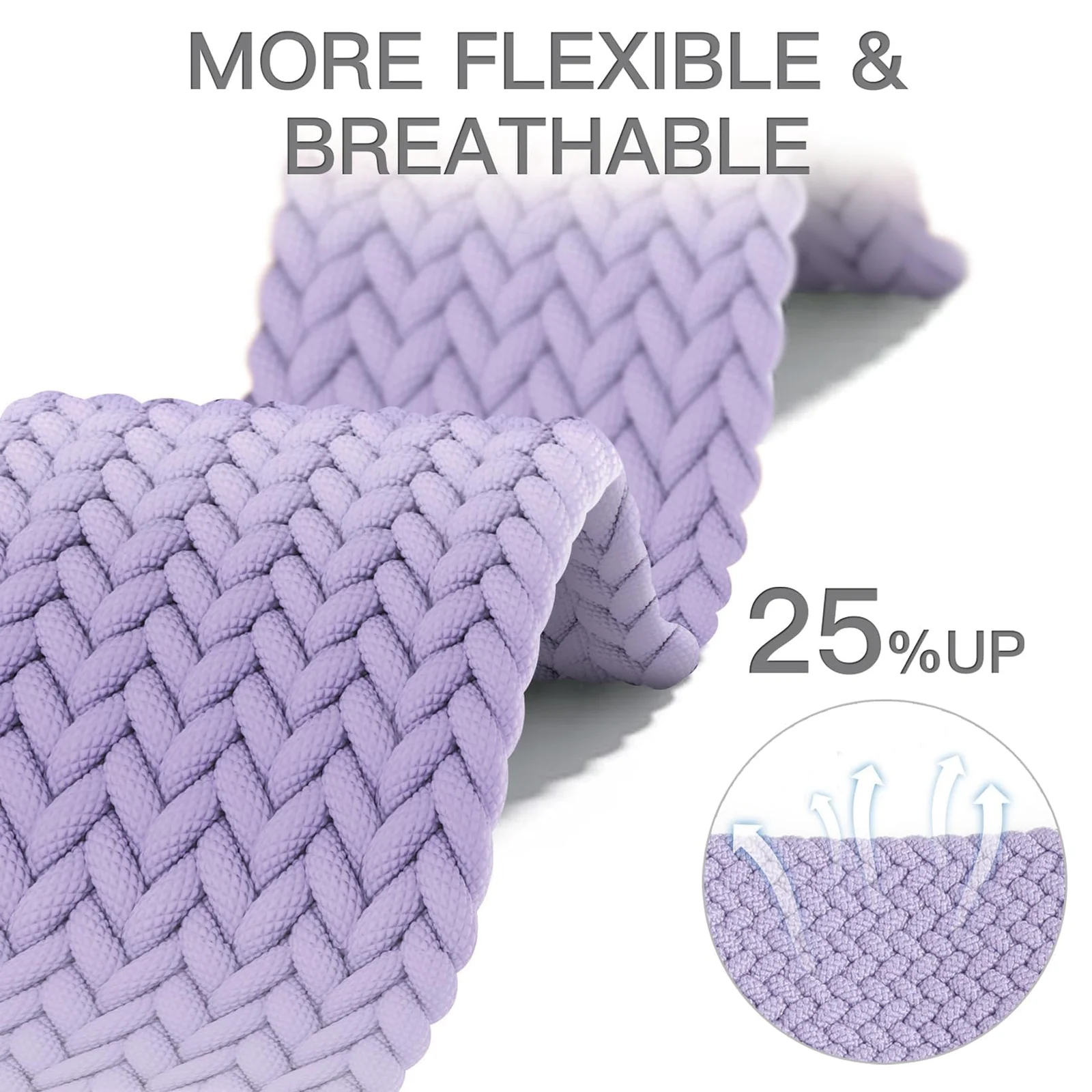 DL3 Mobilak 22mm Magnetic Band for Redmi Watch 5 Active/5 Lite/Samsung Galaxy Watch 3 45mm/Watch 46mm/Gear S3/Huawei watch GT6 GT5 46MM/GT2E/GT6 Pro/GT 5 Pro/Amazfit GTR 4/3, Stretchy Braided Nylon Sport Strap - Lavender