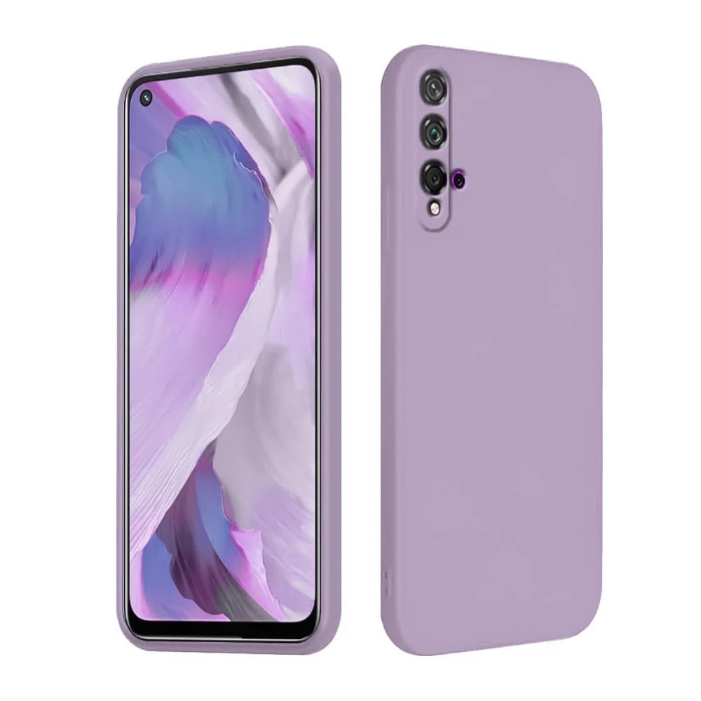 DL3 Mobilak Liquid Silicone Protective Case for Huawei nova 5T with Microfiber Lining and Shockproof Design - Lavender