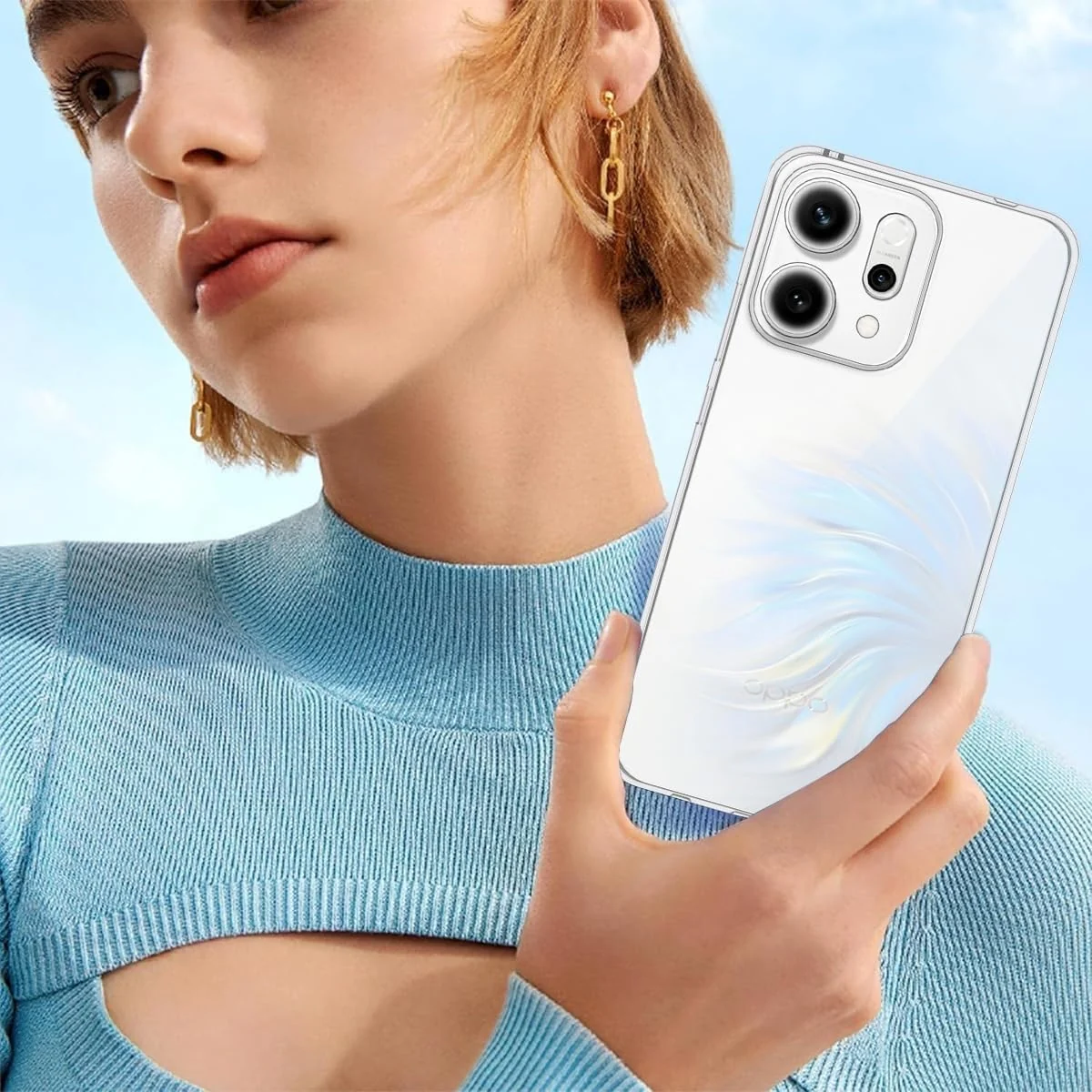 DL3 Mobilak Case Compatible with OPPO Reno 14 5G Case Crystal Soft TPU Gel Case Flexible Silicone Anti-Scratch TPU Cover - Clear