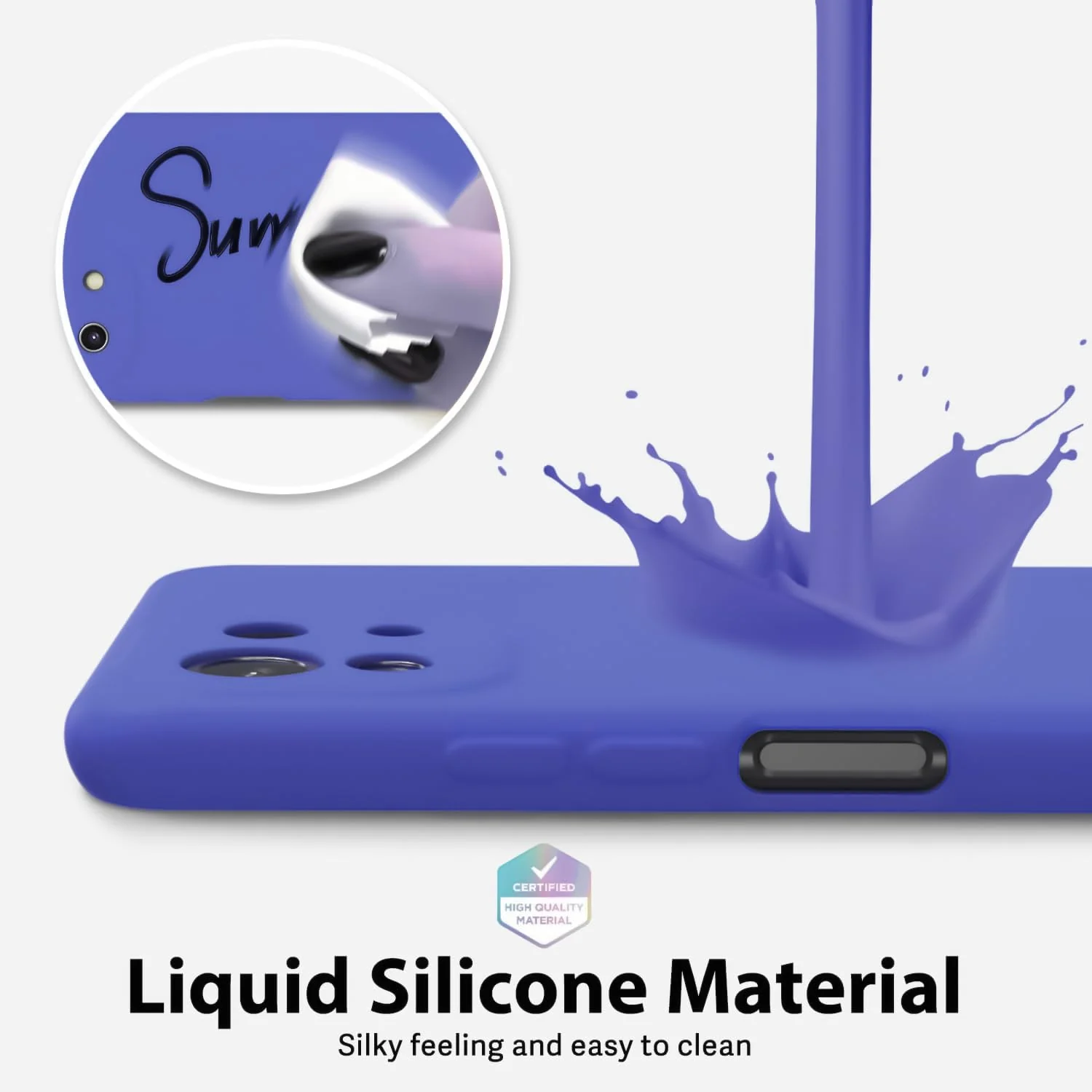 DL3 Mobilak Liquid Silicone Protective Case with Soft Microfiber Lining with Full Camera Protection for Xiaomi Mi 11 Lite 4G / 5G & Mi11 Lite 5G NE - Light Blue