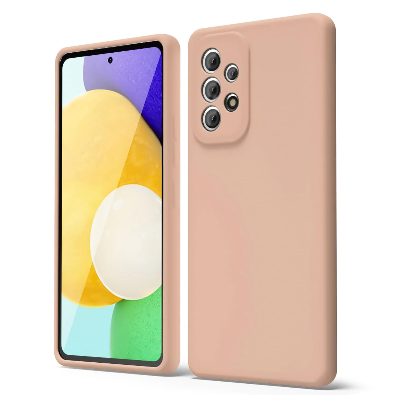 DL3 Mobilak Silicone Protective Case for Samsung Galaxy A72, Shock-absorbing protection, Scratch-resistant surface, Soft microfiber lining - Light Orange