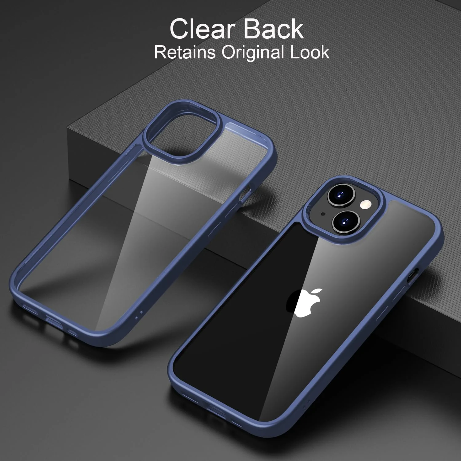 DL3 Mobilak Clear TPU Case for iPhone 15 (6.1 Inch), Supports wireless charging, Shock-absorbing protection, Anti-fingerprint finish - Blue