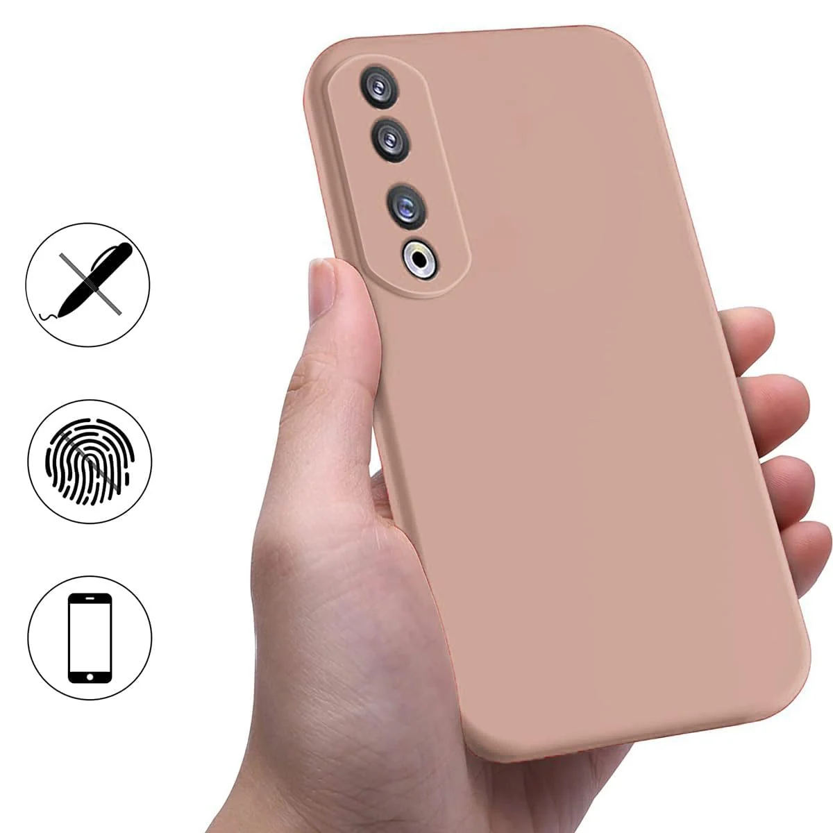DL3 Mobilak Honor 90 Case, Soft Flexible Silicone Gel Rubber Bumper Cover, Full Body Shockproof Protective Phone Case - Light Orange