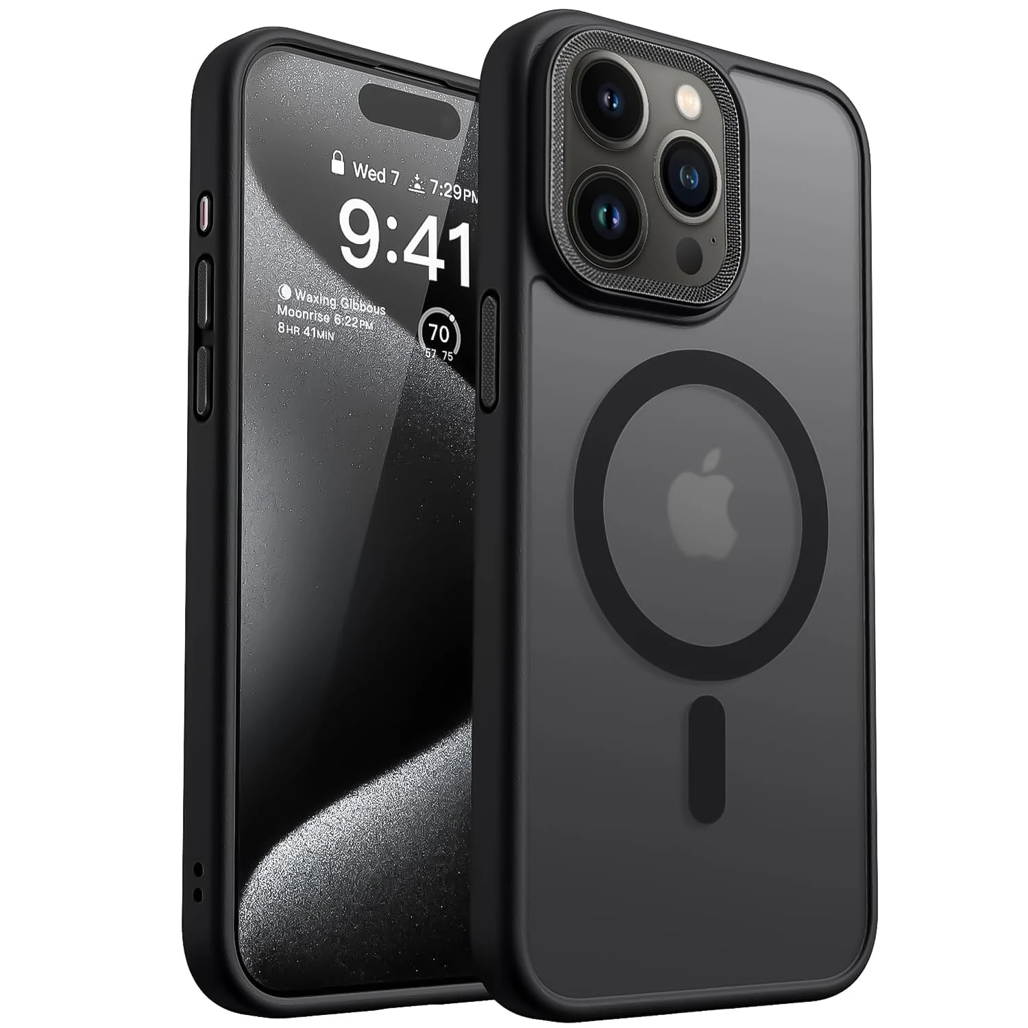 DL3 Mobilak Case for iPhone 16 Pro Max 6.9-inch Magnetic Translucent Matte Phone Cases [Compatible with MagSafe] Thin Slim Fit Shockproof Bumper Protective Cover for Women Men Girls - Black