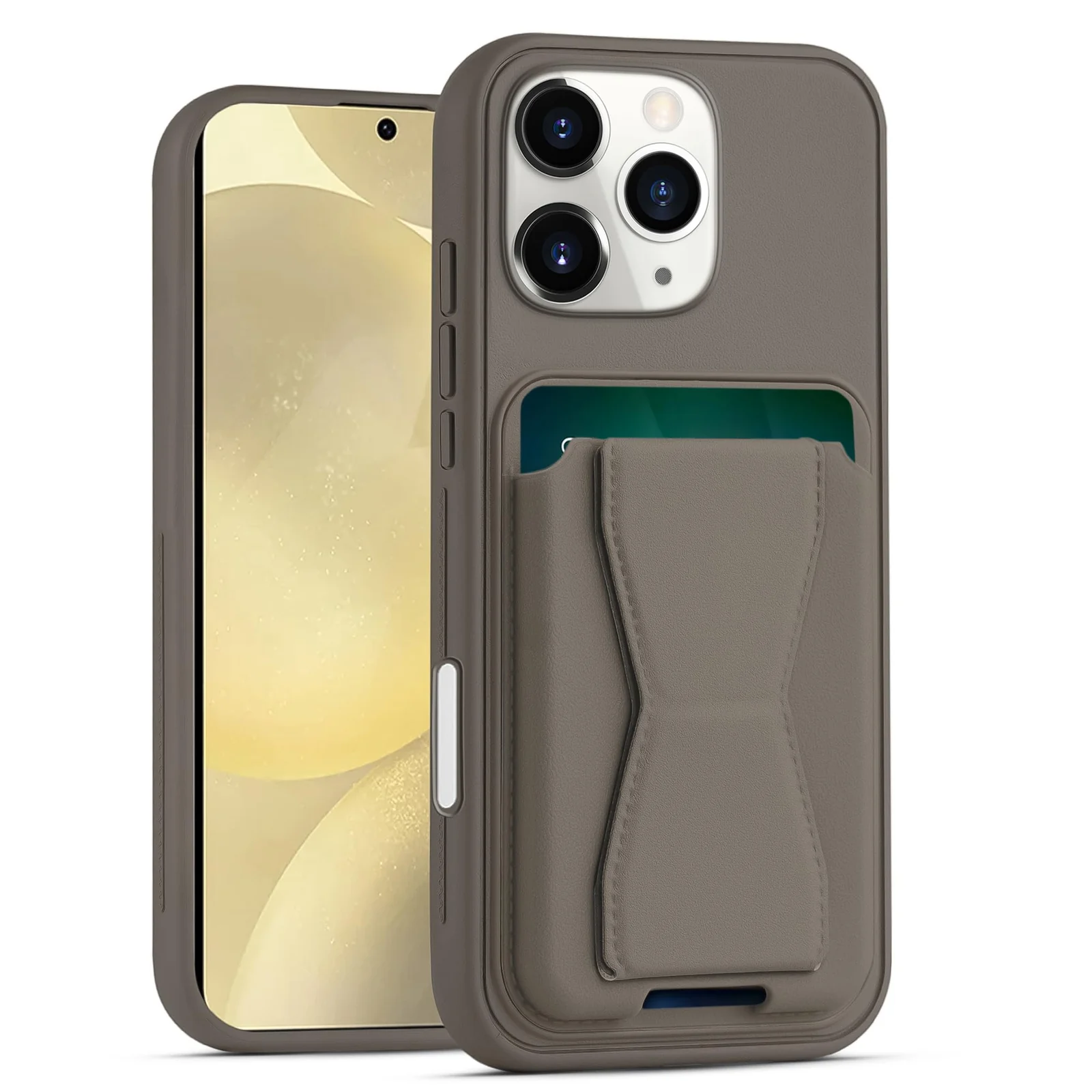 DL3 Mobilak Leather Wallet Case with Card Slot for iPhone 16 Pro Max 6.9-inch with Camera Protection and Shockproof Design - Titanium