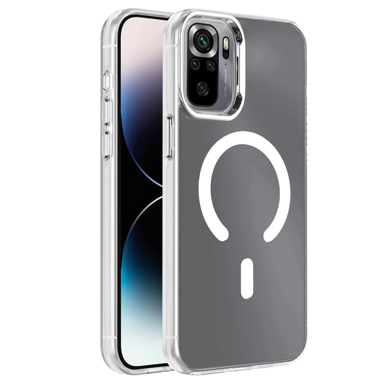 DL3 Mobilak Case for Xiaomi Redmi Note 10 4G / Note 10S Crystal Clear [Not Compatible with MagSafe] Soft TPU Gel Case Flexible Silicone Anti-Scratch Transparent TPU Cover - White