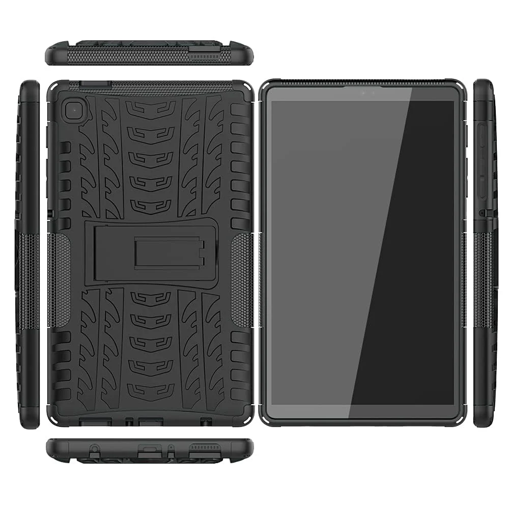 DL3 Mobilak Case For Samsung Galaxy Tab A7 Lite 8.7 Inch 2021 Model (SM-T220/T225/T227), Hybrid Rugged Armor Heavy Duty 2 in 1 TPU + PC Combo Dual Layer Shockproof Case with Kickstand - Black
