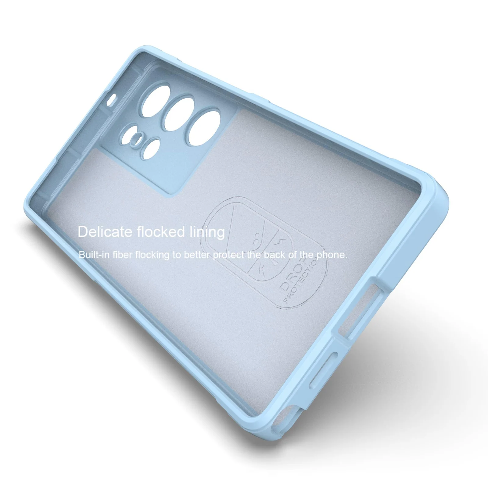 DL3 Mobilak Flexible Silicone and TPU Protective Case with Camera Protection for Samsung Galaxy S25 Ultra - Baby Blue