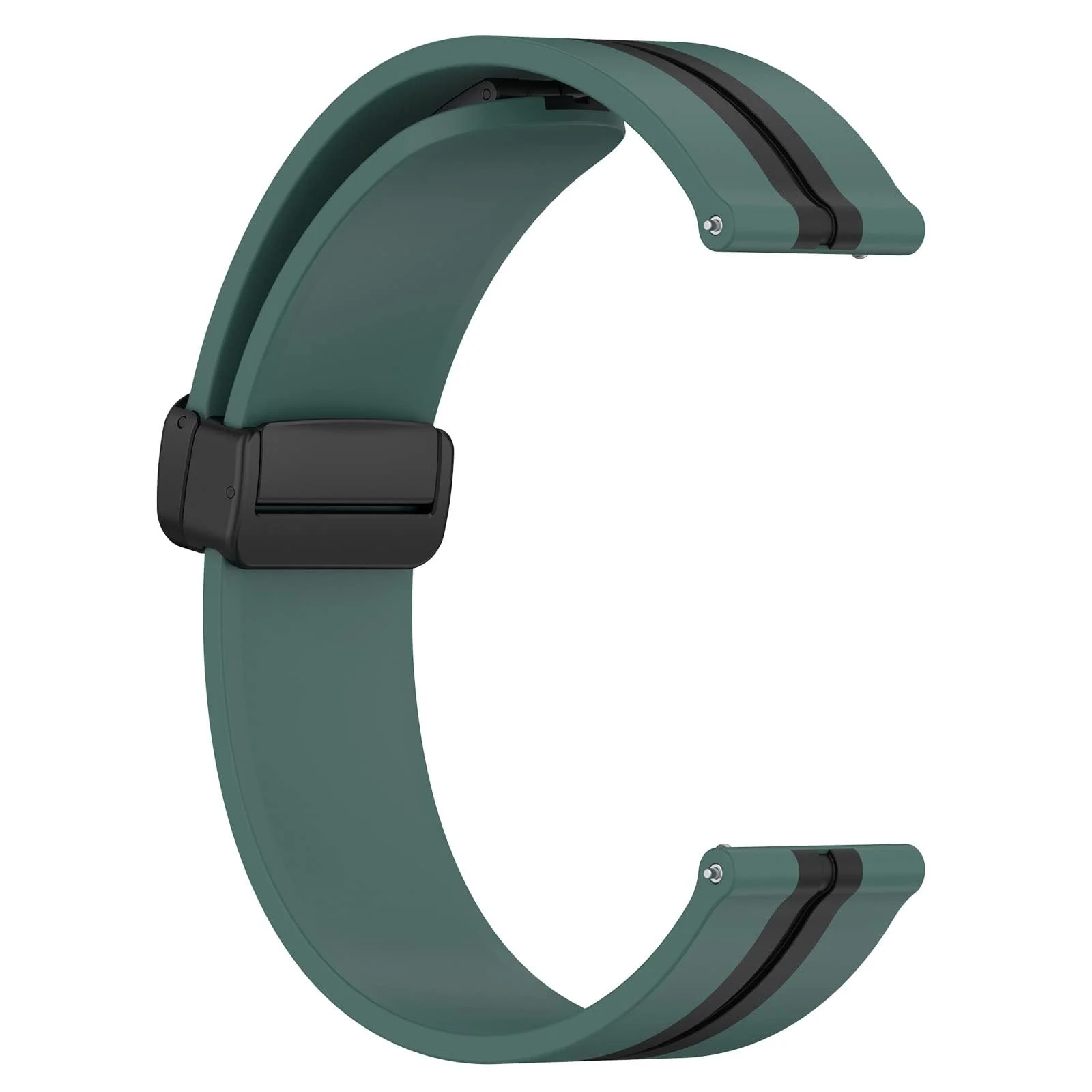 DL3 Mobilak Silicone Band Magnetic Clasp 22MM Strap For Samsung galaxy watch3 45mm /galaxy 46mm/Gear S3/Huawei watch GT3 46MM/GT2E/GT2 Pro/GT GT2 46MM/Amazfit GTR 3/4 - Green Black