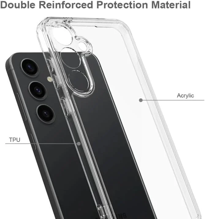 DL3 Mobilak Case Compatible with Samsung Galaxy A55 5G Case Crystal Soft TPU Gel Case Flexible Silicone Anti-Scratch Camera Protection TPU Cover - Clear