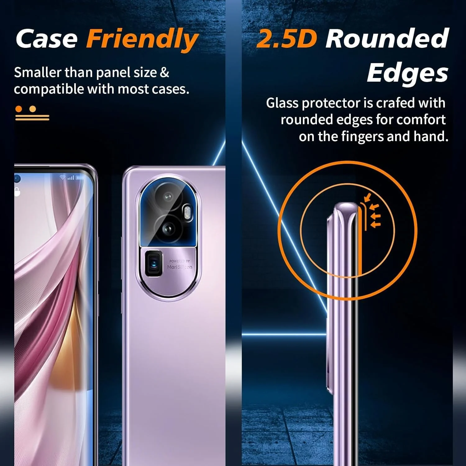 DL3 Mobilak Full Curved 5D Glass Screen Protector Full Glue For OPPO Reno 10 5G- Black - Clear