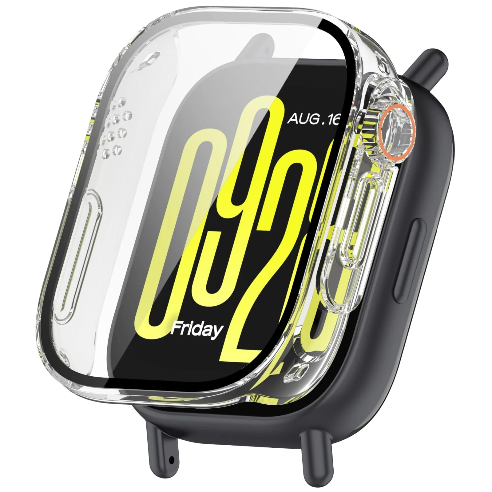 DL3 Mobilak for Xiaomi Redmi Watch 5 Lite Case Screen Protector, [Looks Like iWatch Ultra Case] Built-in Tempered Glass Screen Unique Design Case Cover for Redmi Watch 5 Lite - Clear