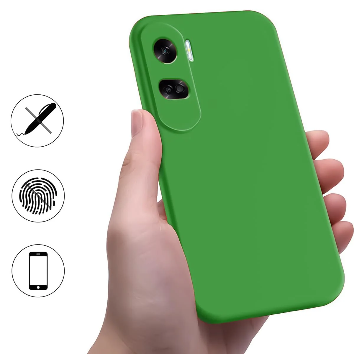 DL3 Mobilak Silicone Protective Case for Honor 90 Lite, Shock-absorbing protection, Scratch-resistant surface, Soft microfiber lining - Neon Green