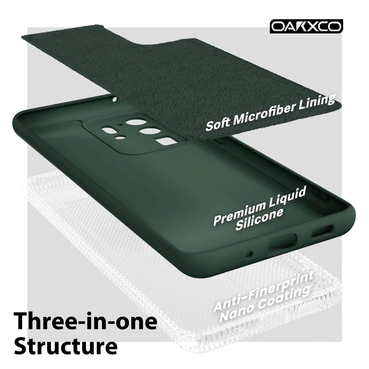 "DL3 Mobilak Liquid Silicone Protective Case for Samsung Galaxy Note 20 5G (6.7"") with Microfiber Lining and Shockproof Design - Green"
