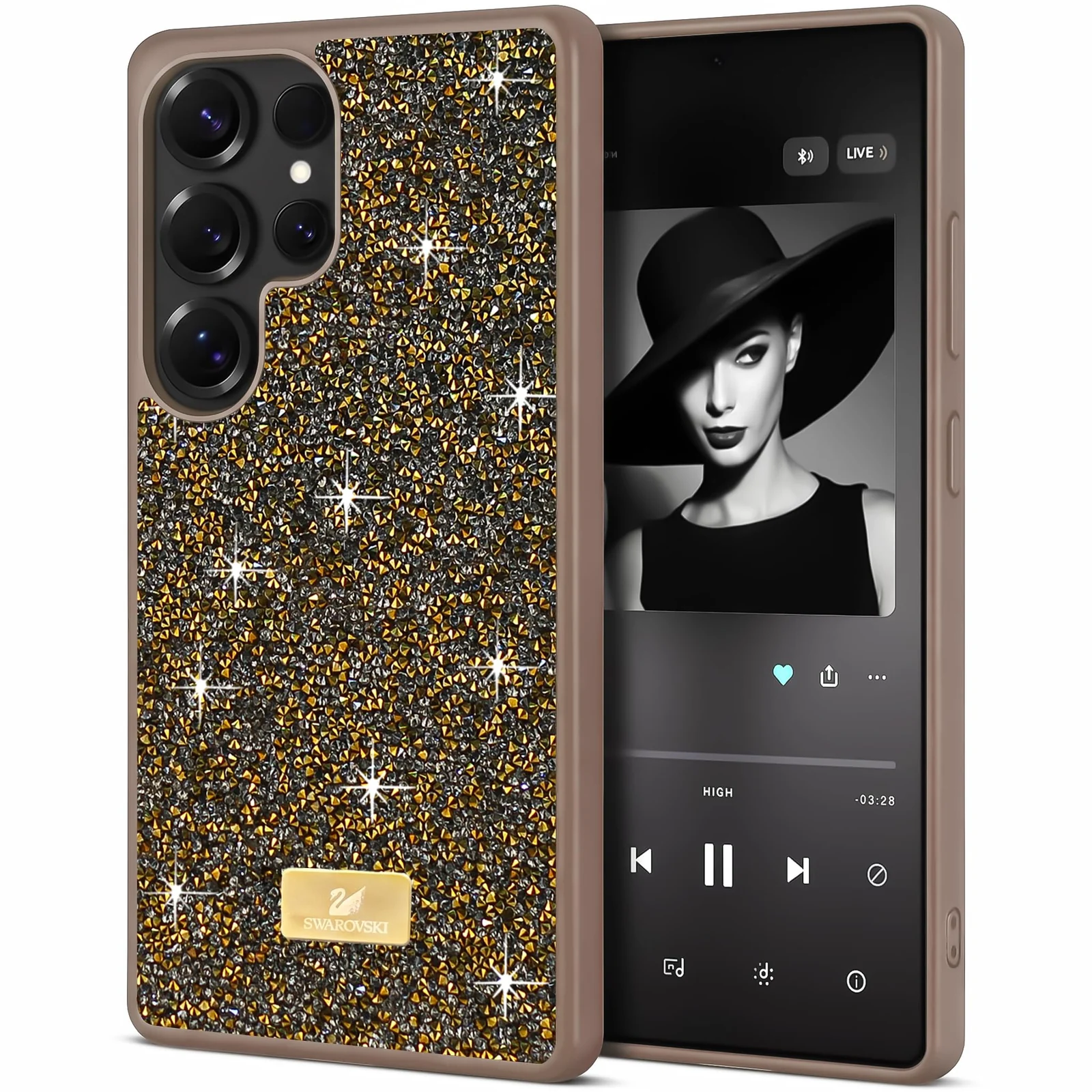 Case For Samsung Galaxy S26 Ultra Case Glitter, Sparkle Diamond Crystal Bling Case with Bling, Ultra Thin Lightweight Full Body Shockproof Anti-Scratch Protective Cover - Black