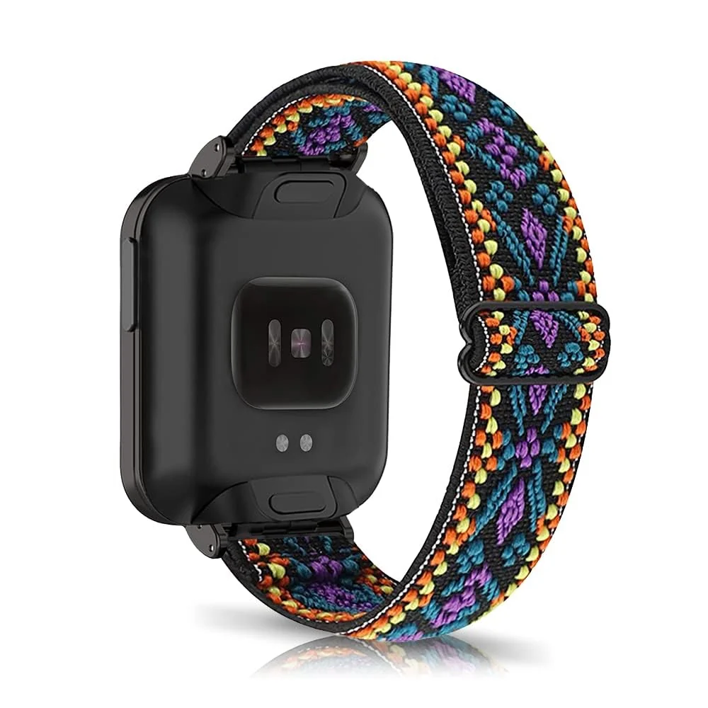 DL3 Mobilak Strap Compatible with Xiaomi Mi Watch Lite/Redmi Watch Bracelets, Nylon Replacement Strap Sport PU Protective Case + Watch Strap For Xiaomi Mi Watch Lite With Metal Cover - Bohemia Blue