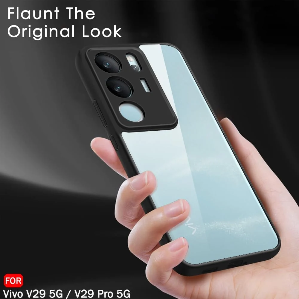 DL3 Mobilak Clear TPU Case for vivo V29 / vivo V29 Pro, Camera protection, Shock-absorbing protection, Scratch-resistant surface - Black