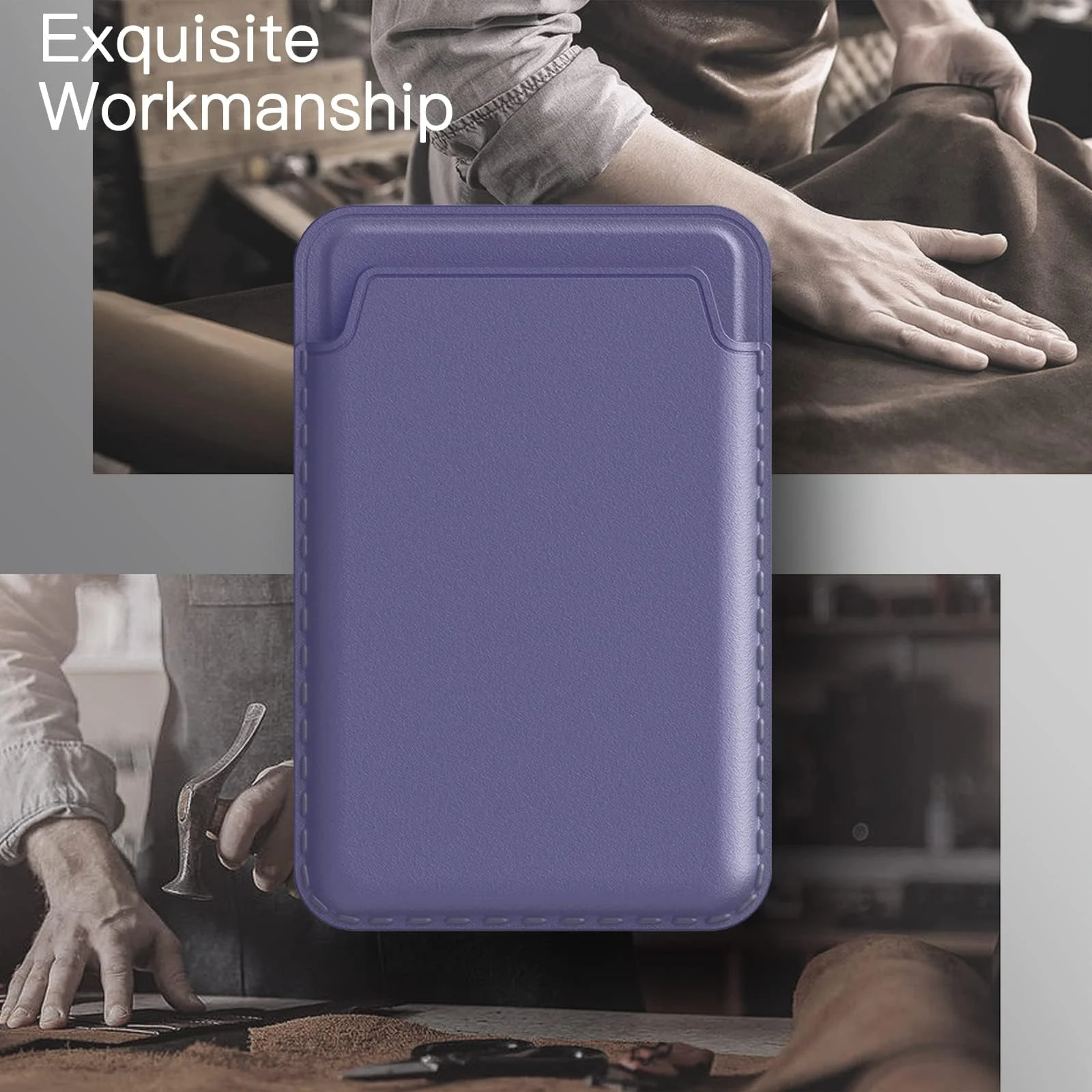 DL3 Mobilak Magnetic Card Holder Phone Wallet for iPhone 16/15/14/13/12 Series with MagSafe, Wallet for iPhone 16 15 14 Pro Max Plus Series, MagSafe 3 Wallet for iPhone 13 12 Pro Max Mini Series - Lavender