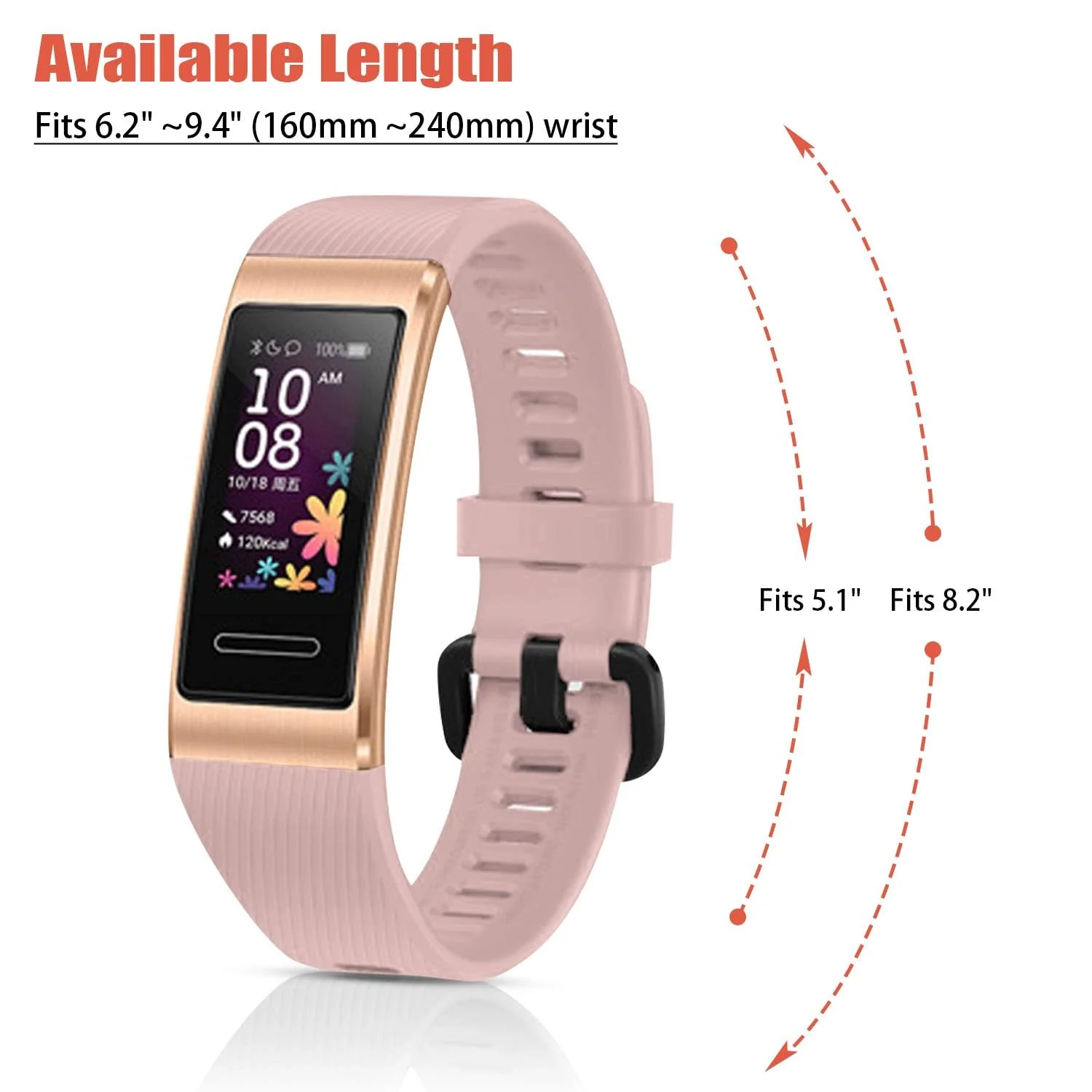 DL3 Mobilak Compatible with Huawei Band 4 Pro/Huawei Band 3 Pro/Huawei Band 3, Soft Silicone Sports Bracelet for Huawei Band 4 Pro/Band 3 Pro/Band3 - Pink