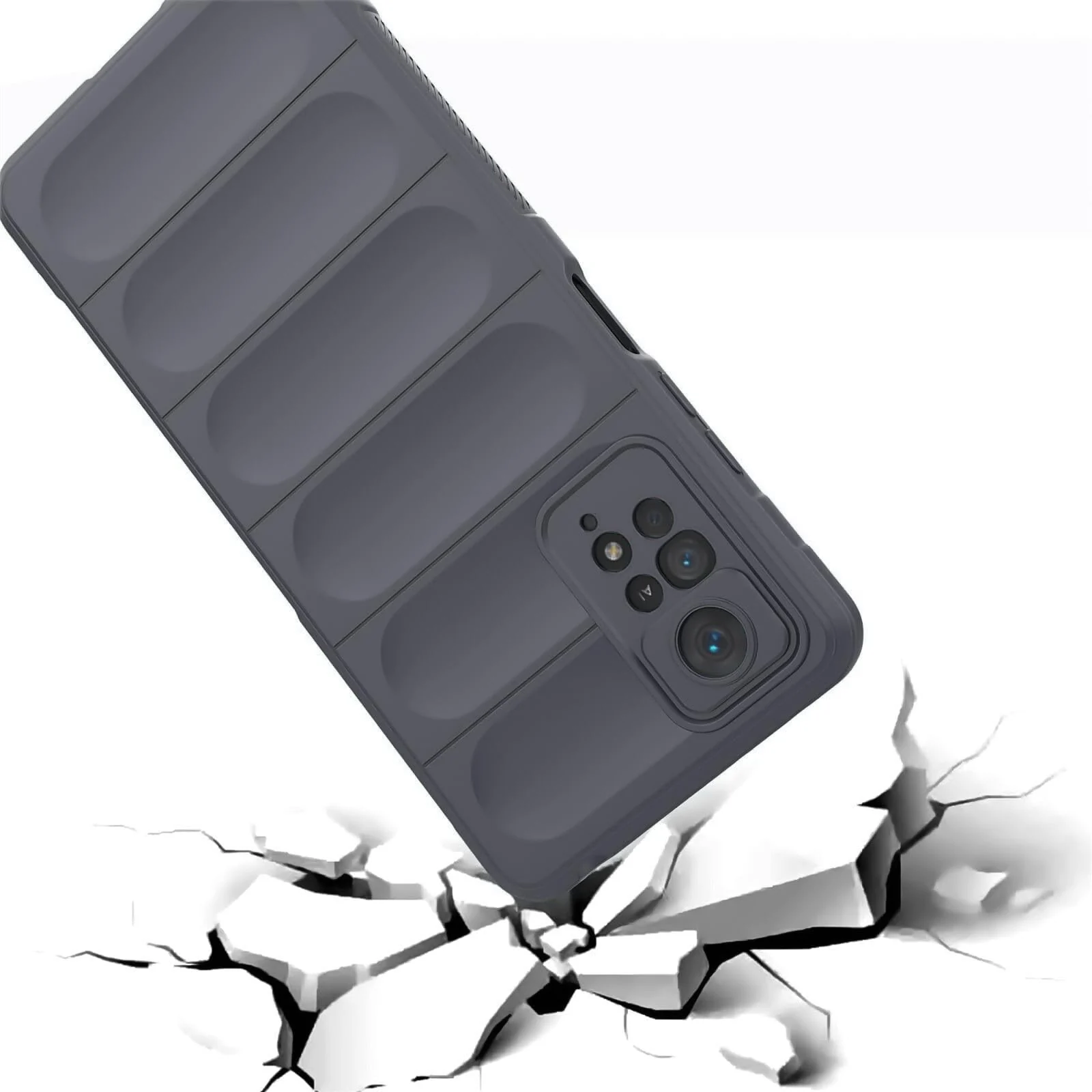 DL3 Mobilak Flexible Silicone and TPU Protective Case with Camera Protection for Xiaomi Redmi Note 11 4G / Note 11S - Dark Gray