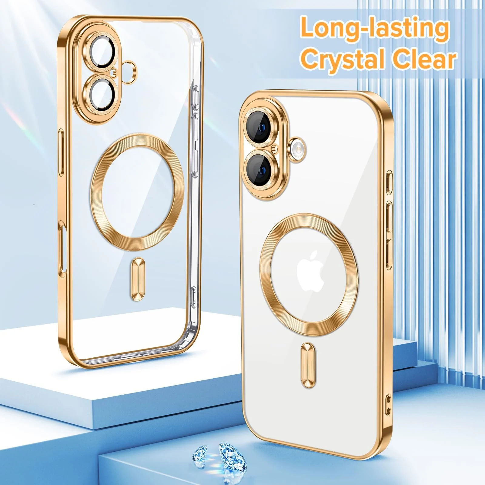 DL3 Mobilak Clear MagSafe-Compatible TPU Case for iPhone 16 6.1 - Gold