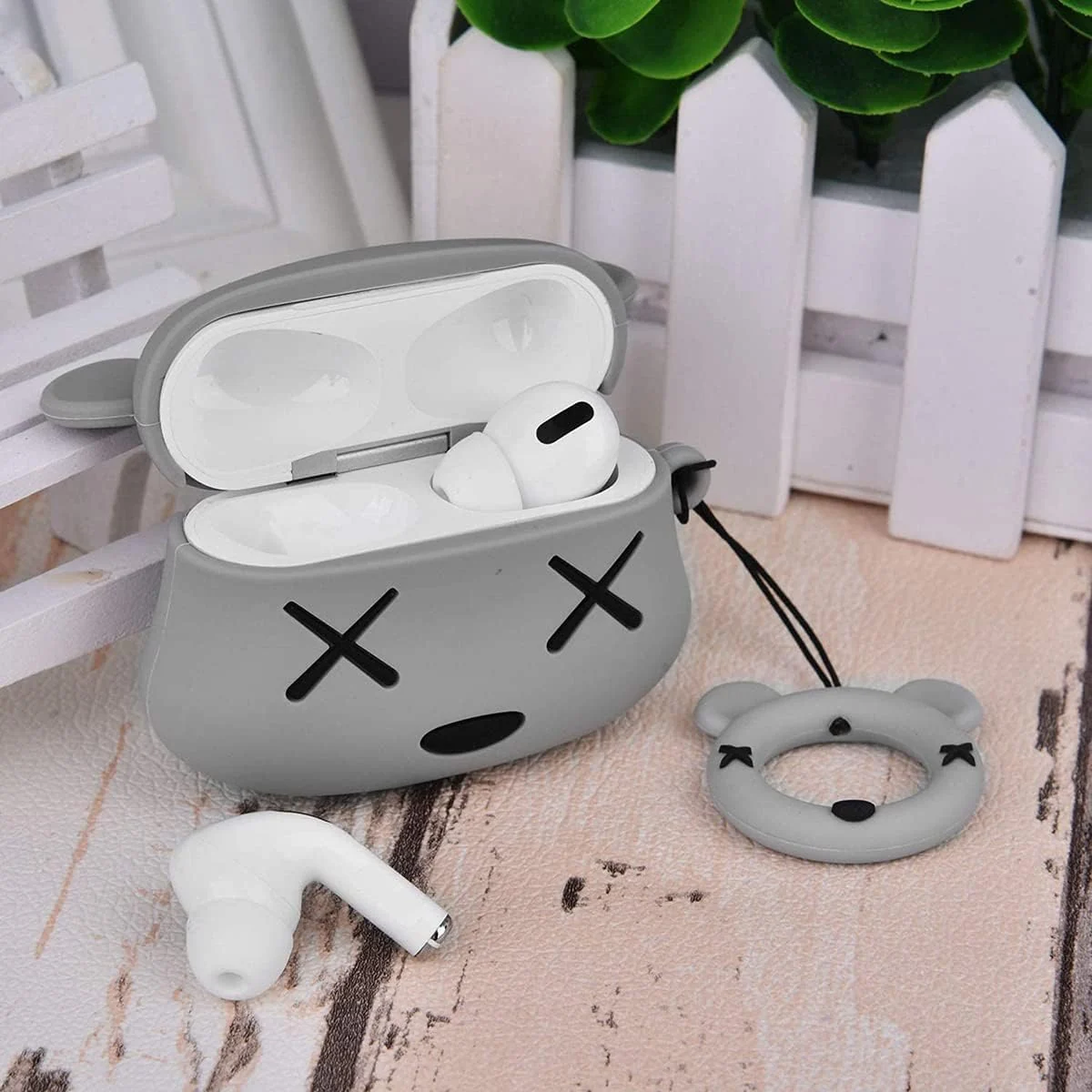 DL3 Mobilak Compatible with AirPods Pro 2/1 Gen Case Soft Silicone Shockproof Cover for Apple iPod Pro 2nd/1st Generation, New 3D Cute Cartoon Creative Fun Case with Keychain Design - Mouse Grey
