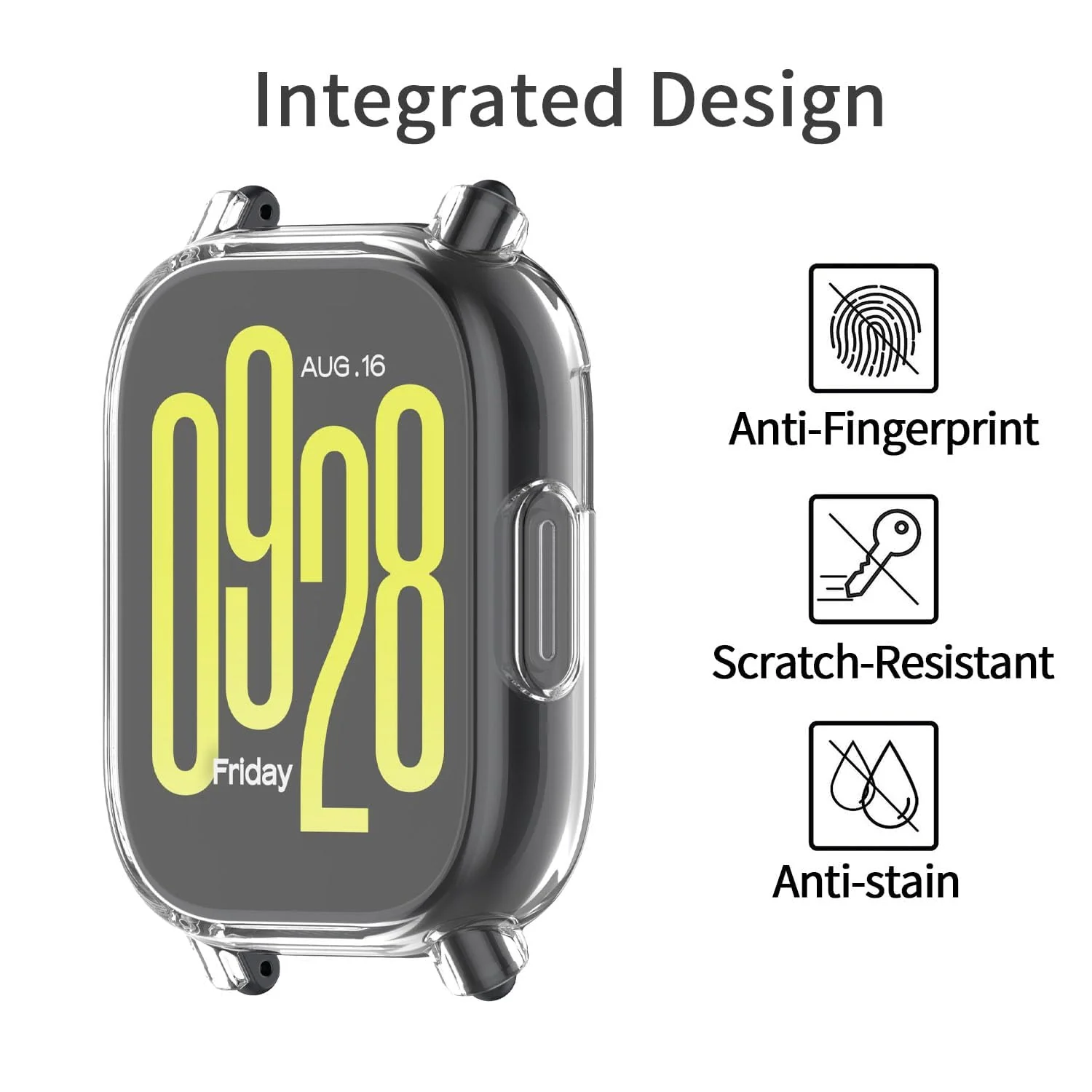 DL3 Mobilak Case for Xiaomi Redmi Watch 5 Active, Case with Screen Protector, HD Protection Cover, Soft Silicone Screen Protector Cover for Xiaomi Redmi Watch 5 Active - Clear