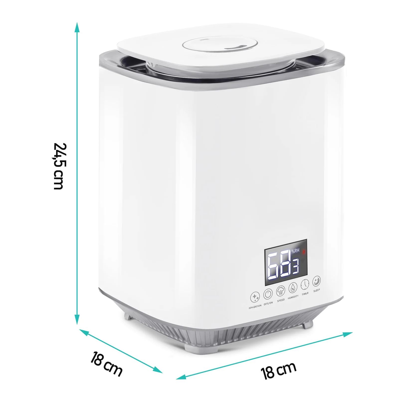 Mobigon 3 Litres Humidifier for Room, Cool Mist Ultrasonic Humidifier / Essential Oil Diffuser, Super Quiet 360°Nozzle, Colorful Change, Auto Shut Off&UV Light&, Lasts Up to 24 Hours - White