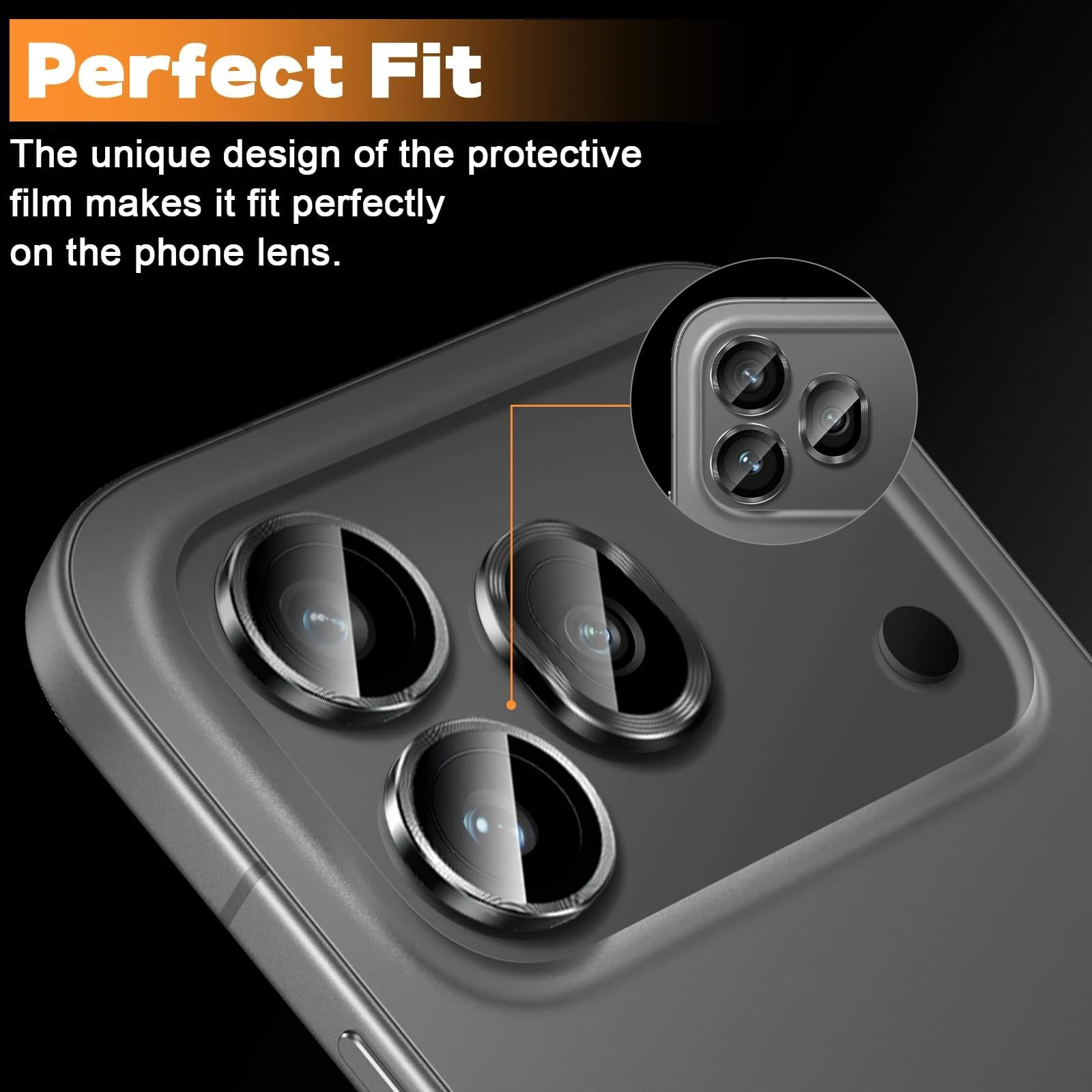 DL3 Mobilak Camera Lens Protector for Honor 600 Pro 5G Accessories, 9H Tempered Glass Metal Individual Ring Camera Cover Screen Protector, Case Friendly, Anti Scratch - Black