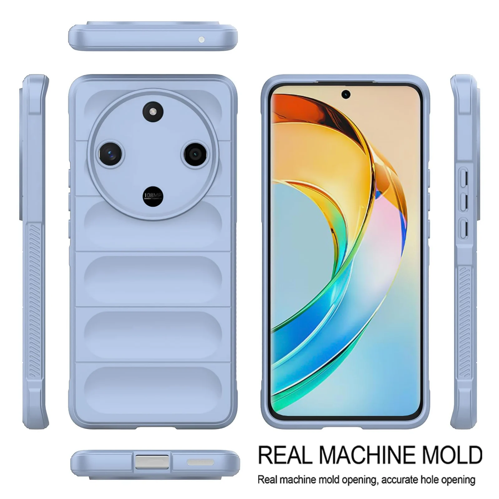 DL3 Mobilak Soft Silicone Protective Case for Honor X9b / Honor Magic 6 Lite 5G / Honor X50 with Camera Protection and Shockproof Design - Baby Blue