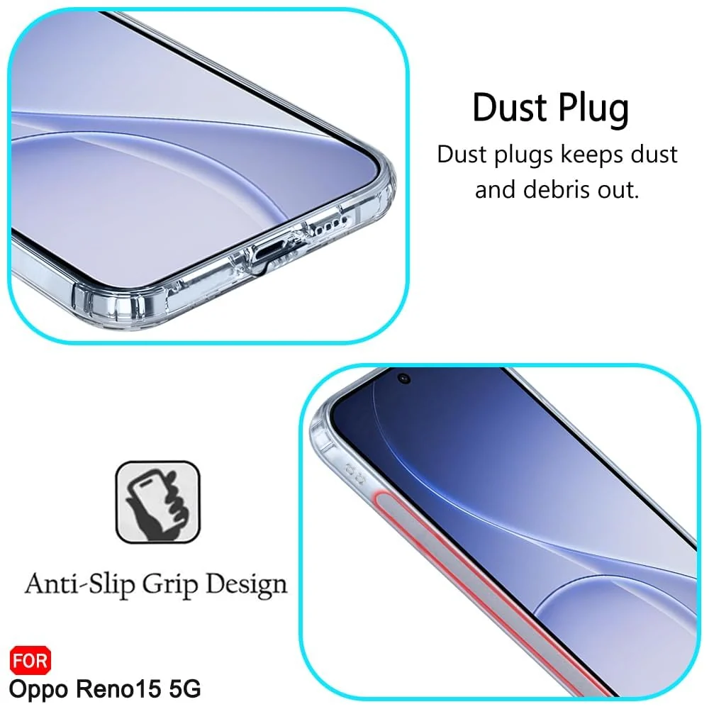 Mobigon Case Compatible with OPPO Reno 15 5G, Case Crystal Soft TPU Gel Case Flexible Silicone Anti-Scratch Camera Protection TPU Cover - Clear