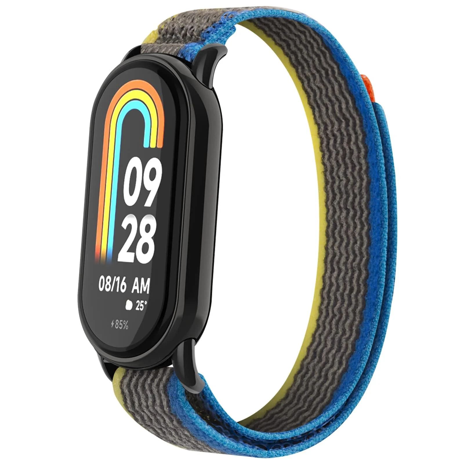 DL3 Mobilak Sport Bands Nylon For Xiaomi Mi Band 10/9/8 Men Women, Adjustable Elastic Breathable Soft Stretchy Wristband Loop Replacement Strap for Xiaomi Smart Band 8/9/10 - Blue Grey
