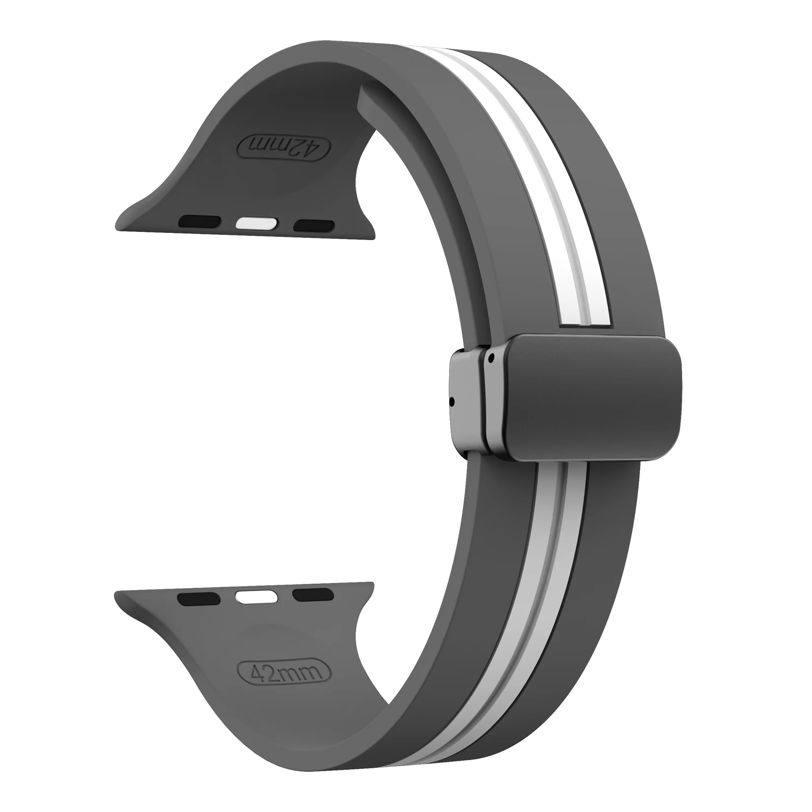 DL3 Mobilak Magnetic Strap for Apple Watch Band 49mm 45mm 44mm 41mm 40mm 38mm 42mm, Silicone Replacement Wristband Strap for iwatch Series 9 8/7/6/5/4/3/2/SE (38mm/40mm/41mm) - Grey White