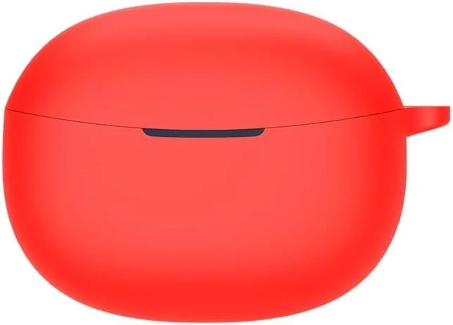 DL3 Mobilak Silicone Case Compatible with vivo Buds TWS 3e Earbuds, Soft Silicone Protective Case Cover, Shockproof Sleeve with Carabiner For vivo Buds TWS 3e - Red