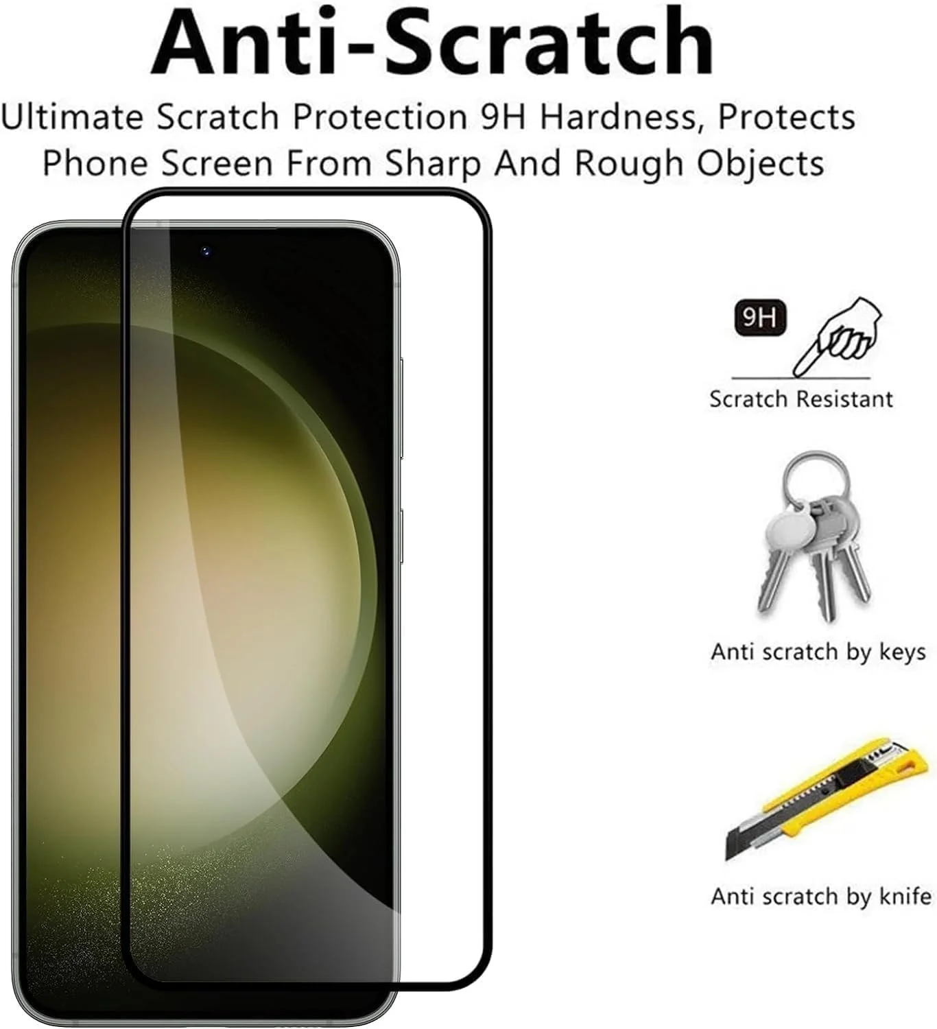 DL3 Mobilak 5D Curved Full Glass Screen Protector For samsung galaxy S24 Frame Protector - Black