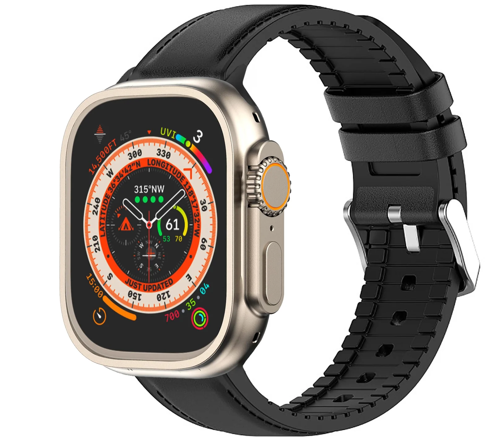DL3 Mobilak Compatible with Apple Watch Band 49mm 46mm 45mm 44mm 42mm Leather Band Replacement Strap, Soft Leather Bracelet for iWatch Series 11 10 9 8 7 6 5 4 SE SE2 Ultra 3 2 1 - D.Black